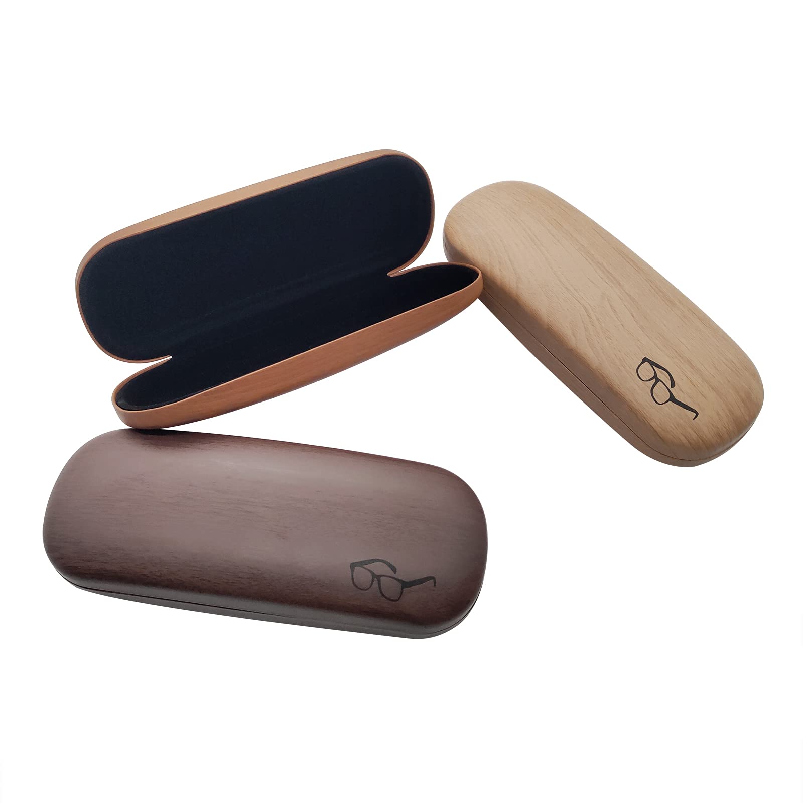 HSYMQ Hard Shell Glasses Case, Eye Glass Carry Case for Men Women, 3 Pack Eyeglass Sunglasses Cases
