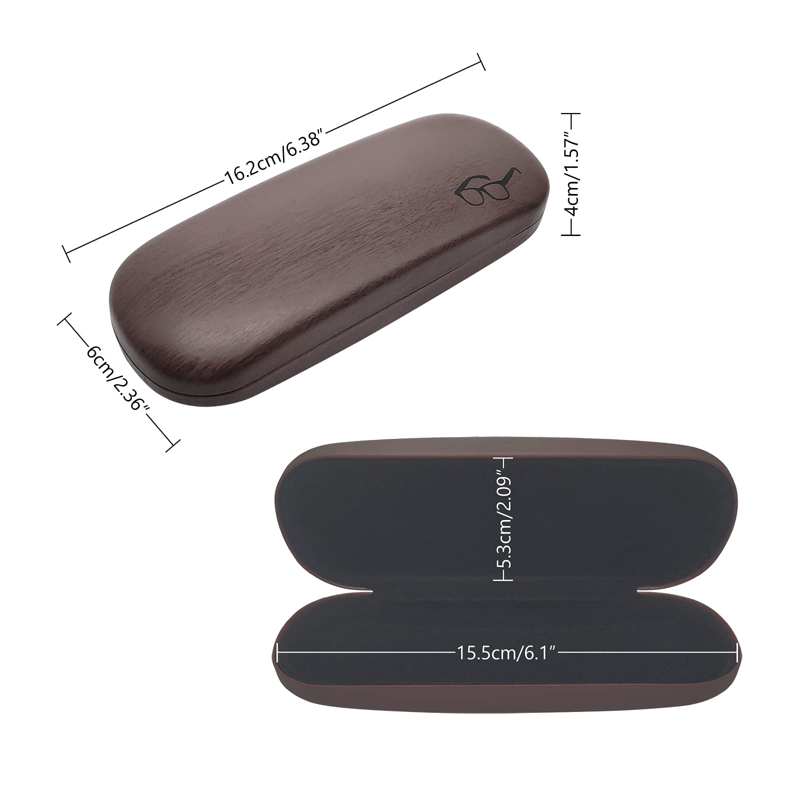 HSYMQ Hard Shell Glasses Case, Eye Glass Carry Case for Men Women, 3 Pack Eyeglass Sunglasses Cases