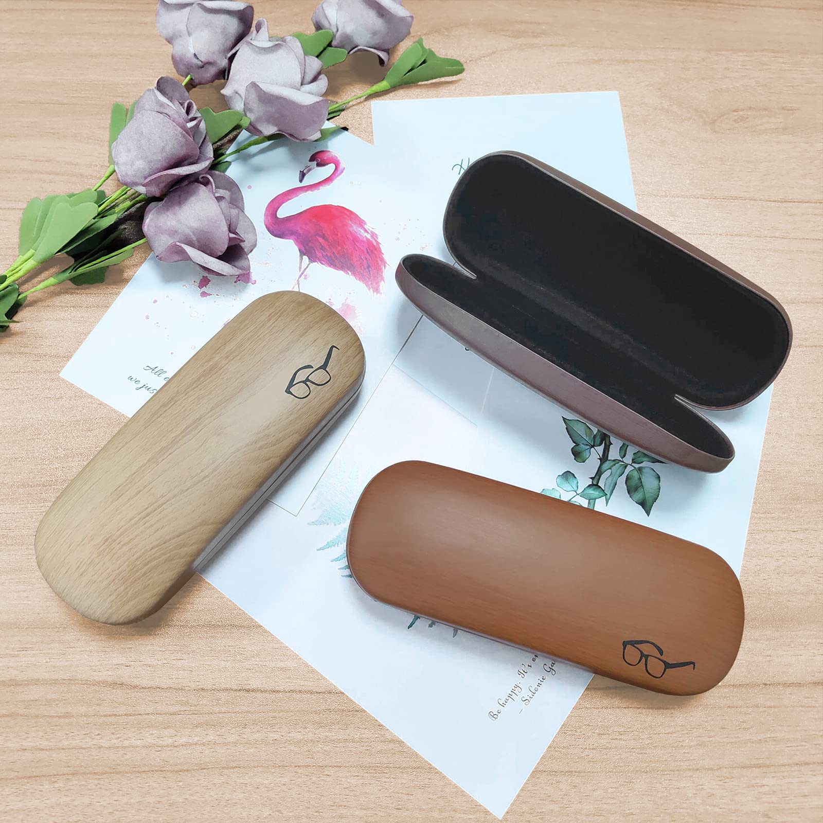 HSYMQ Hard Shell Glasses Case, Eye Glass Carry Case for Men Women, 3 Pack Eyeglass Sunglasses Cases