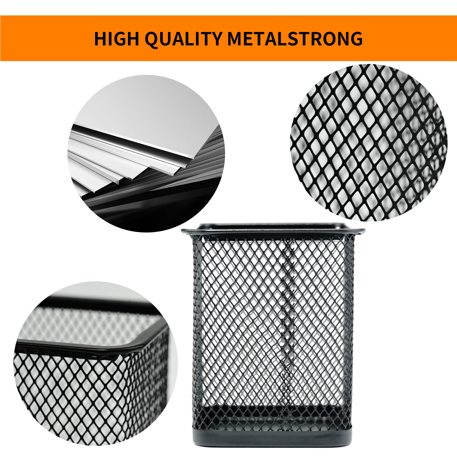 Pen Holder for Desk, Wire Mesh Pencil Cup Holder for Desk Organizer for Office Supplies
