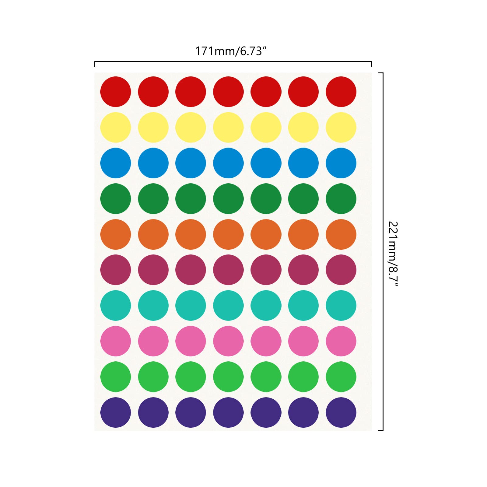 700 PCS Dot Stickers, Circle Stickers Assorted Colors Coding Labels, 3/4 Inch Round Colored Dot Stickers