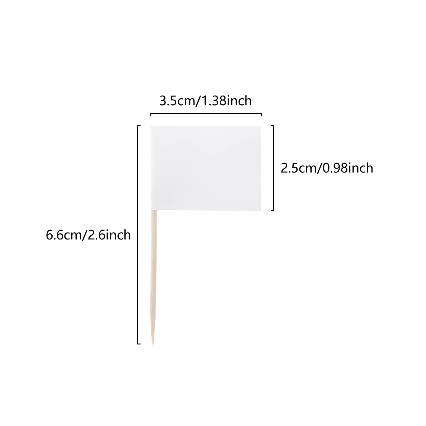100 Pieces Blank Toothpick Flags Cheese Markers Food Labels for Party Buffet Cheese Labels for Charcuterie Board Cocktail Picks for Appetizers (White)
