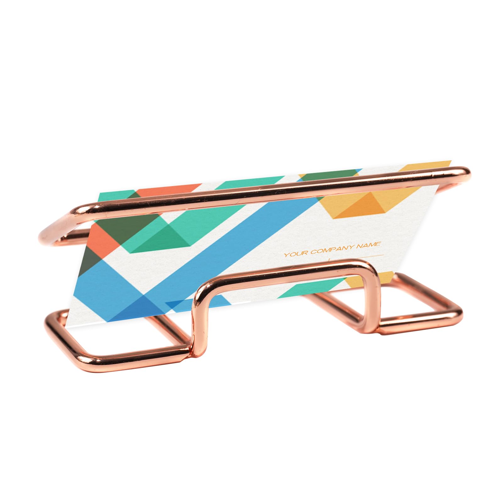 Desktop Business Card Holder, Metal Business Card Holder Display, Business Card Stands for Desk, 1 Pack, Rose Gold