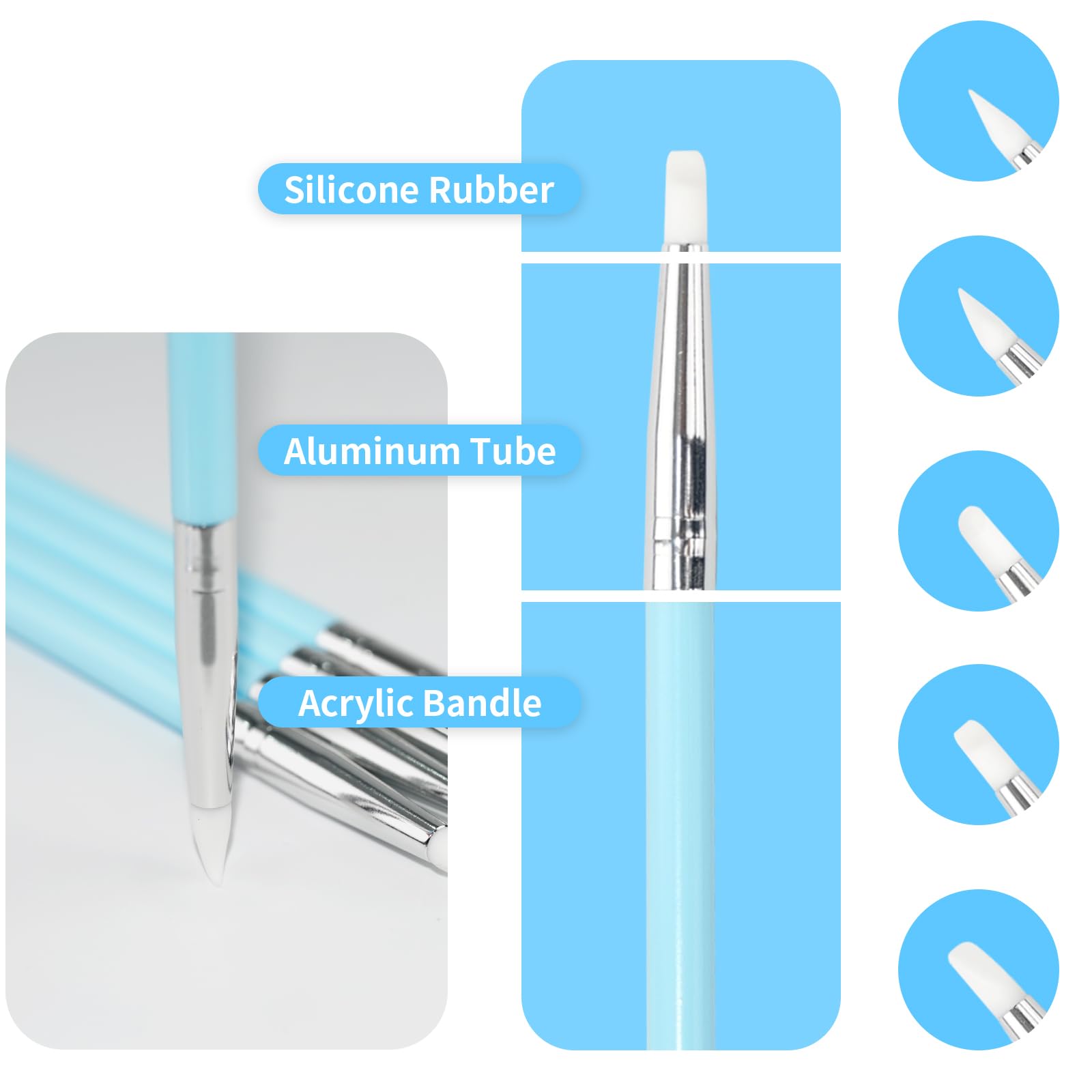10 Pieces Silicone Clay Tools for Sculpting Clay Modeling, Resin Stippling, Nail Dotting Tools for Painting