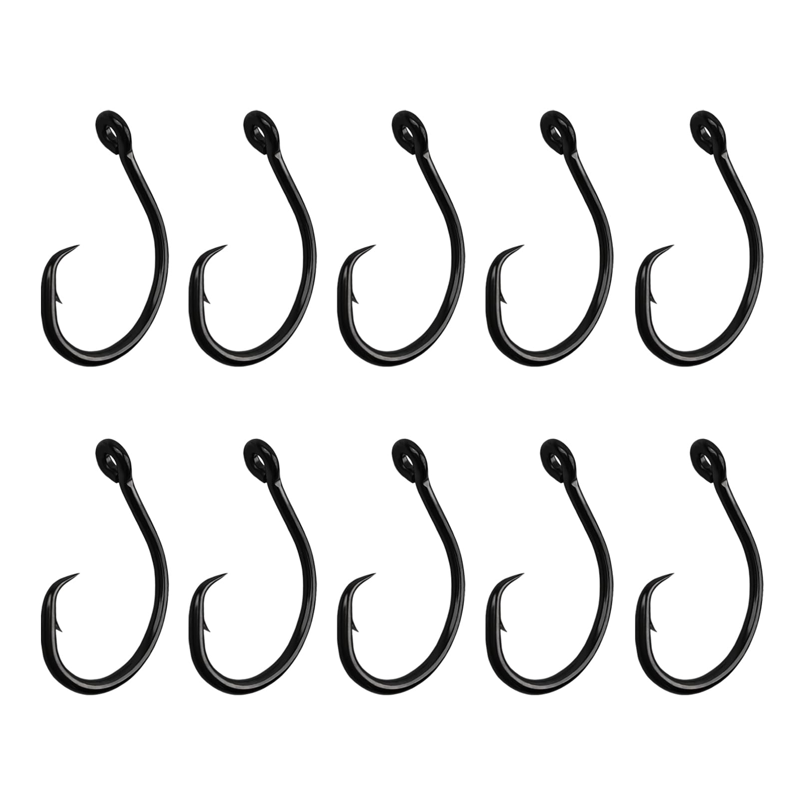 10PCS High-Carbon Steel Circle Hooks Eagle Claw Fishing Hooks, Freshwater and Saltwater Fishing Hooks for Tuna, Catfish, Bass