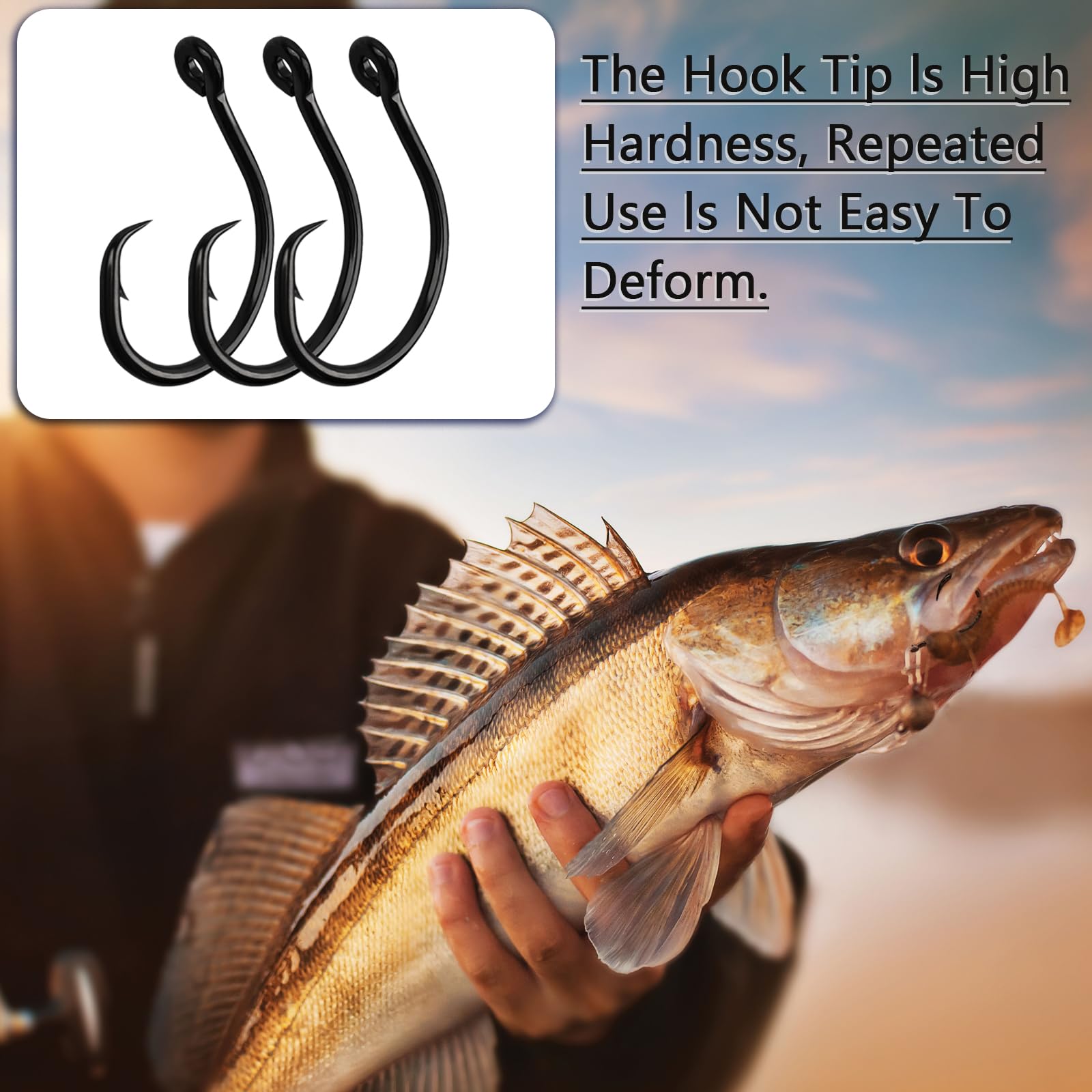 10PCS High-Carbon Steel Circle Hooks Eagle Claw Fishing Hooks, Freshwater and Saltwater Fishing Hooks for Tuna, Catfish, Bass
