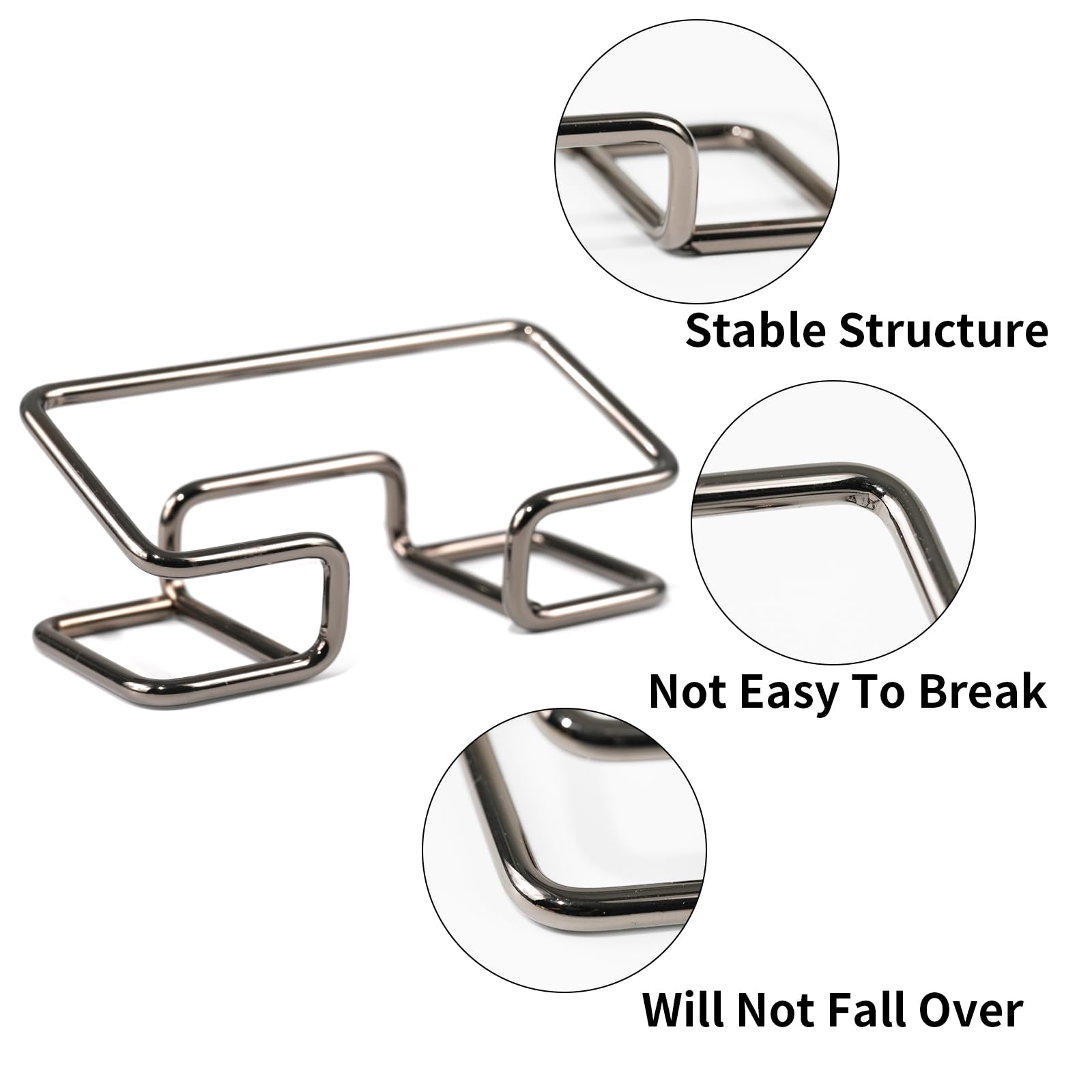 Desktop Business Card Holder, Metal Business Card Holder Display, Business Card Stands for Desk, 1 Pack, Black